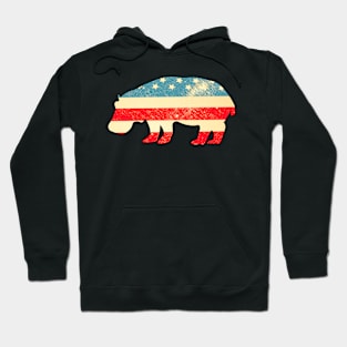 American Flag Hippopotamus Hoodie